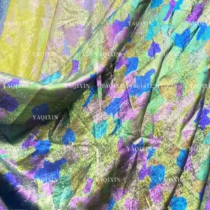 YX1139 New Tie-Dye Style Xiangyunsha Organza Fabric Polyester Gold Hot Stamping Cloud Print Organza Fabric for Fashion Dress