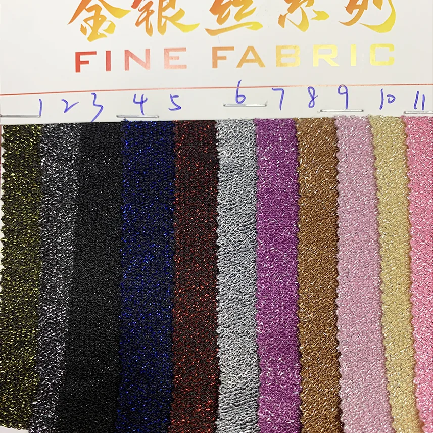 YX1397 Wholesale 170gsm 70% Polyester 25% Lurex 5% Spandex Shiny Cable Knit Stretch Fabric 160cm for Ladies Top Dress Apparel