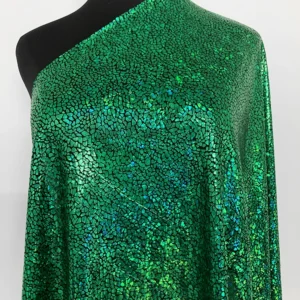 YX794 New Fashion Party Skirt Woman Spandex Lurex Snake-Print Fabric Bronzing Stretch Foil Printing Shiny Knitted Fabric