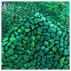 YX794 New Fashion Party Skirt Woman Spandex Lurex Snake-Print Fabric Bronzing Stretch Foil Printing Shiny Knitted Fabric