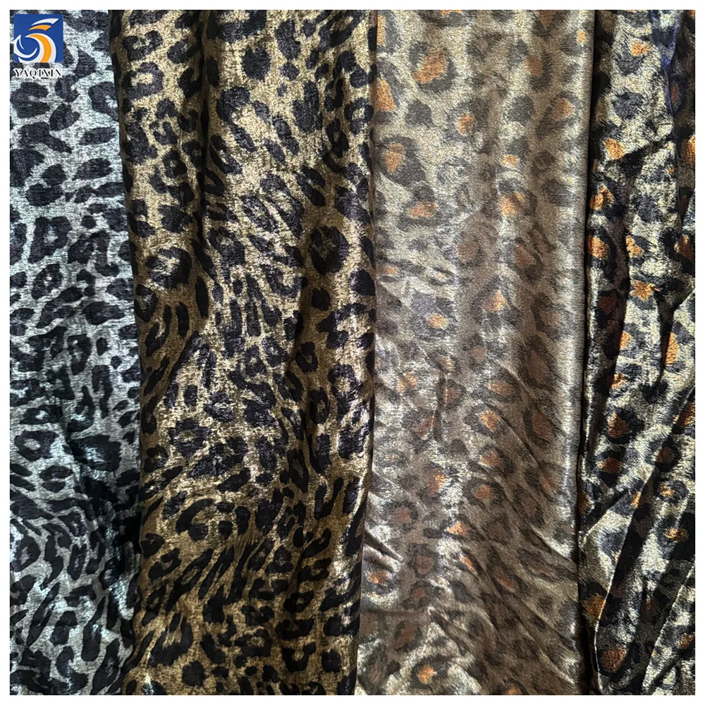 YX982 2026 New Arrivals 105gsm Chiffon Fabric With Two-Tone Leopard Print Fabric Chiffon Customization for Clothing Pants