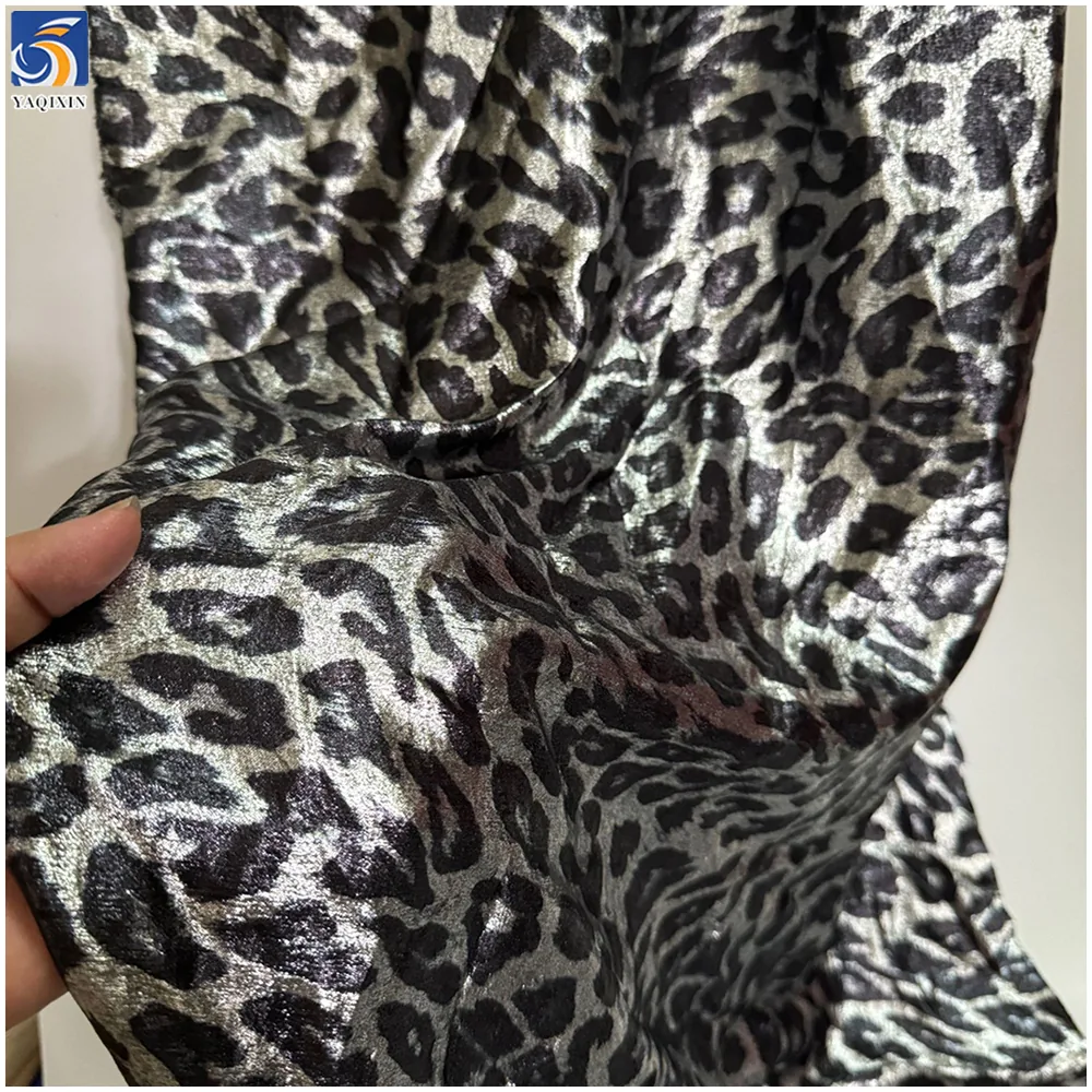 YX982 2026 New Arrivals 105gsm Chiffon Fabric With Two-Tone Leopard Print Fabric Chiffon Customization for Clothing Pants
