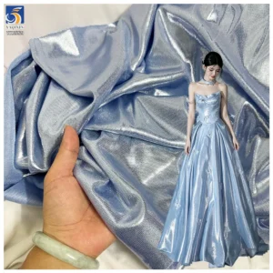 YX1559 180gsm 98% Polyester 2% Spandex Full Coverage Silver Foil Printed Stretch Knit Fabric for Stagewear and Fashion Apparel