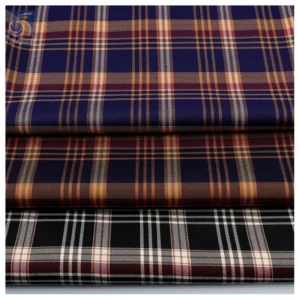 Wholesale Stretch Polyester Checked Fabric for School Uniform Japanese London Design Short Skirt Yarn-Dyed Fabric
