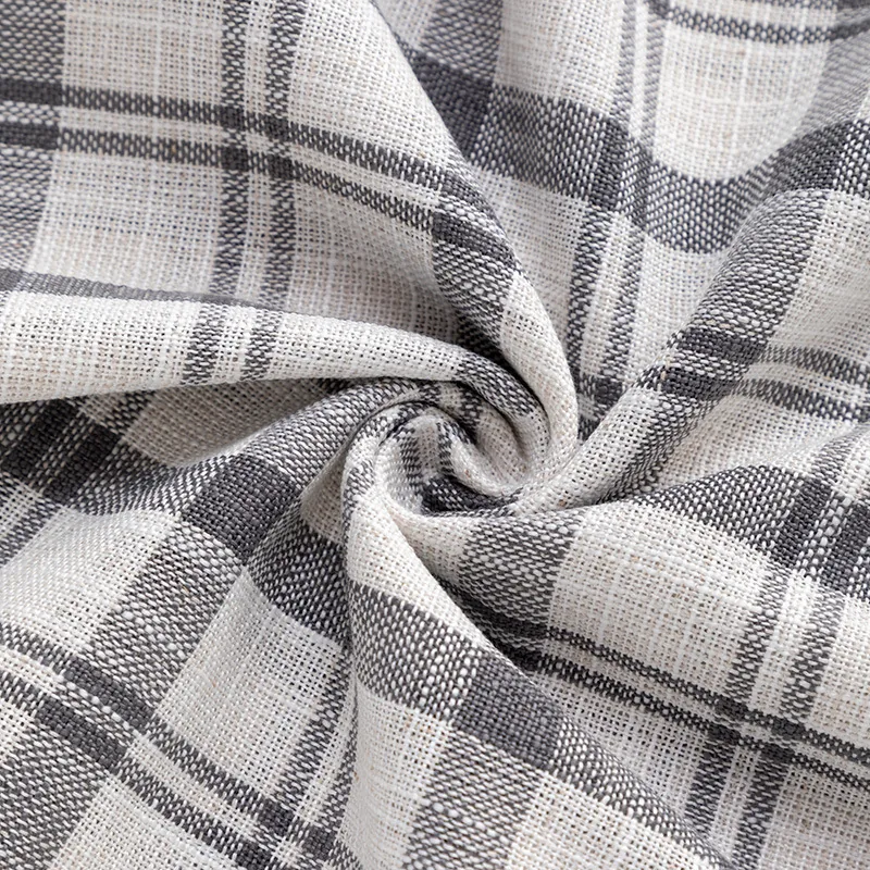 2025 Golf Business Style 200gsm Woven Yarn Dyed Madras Check Cotton Linen Fabric for Shirt Clothing Stripe Plaid Fabric