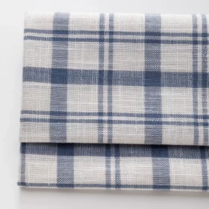 2025 Golf Business Style 200gsm Woven Yarn Dyed Madras Check Cotton Linen Fabric for Shirt Clothing Stripe Plaid Fabric