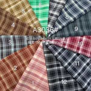 YX1085 180gsm Fashion British Preppy-Style School Uniform JK Fabric TR Polyester/Cotton Plaid Yarn-Dyed Fabrics