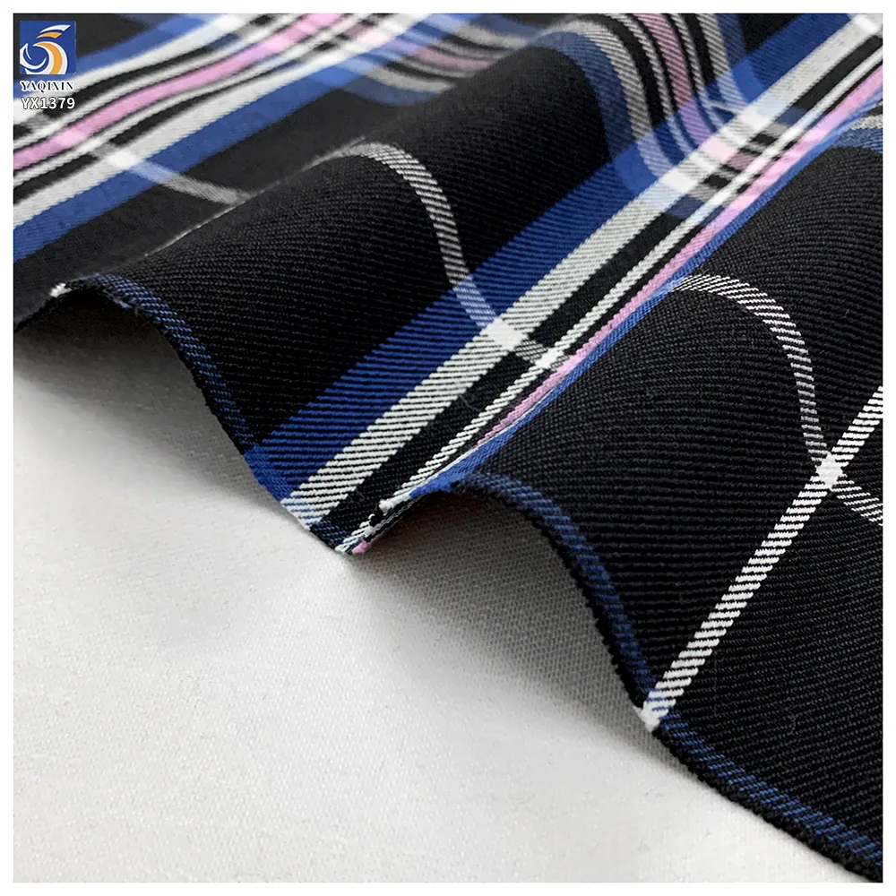YX1379 Top Quality 200gsm 70% Polyester 30% Cotton Yarn Dyed Plaid Fabric Textile for School Uniform Fabric for African Market