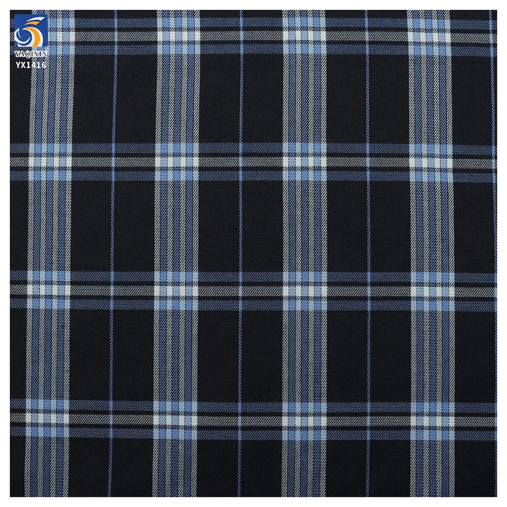 YX1416 China Manufacturer 190gsm Popular in Ghana, Africa TR Suit Yarn Dyed Checked School Uniform Plaid Fabrics for Children