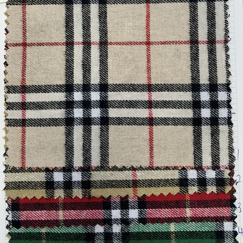 YX1344 New 2026 Classic Khaki Soft Cotton Plaid Skirt Fabric 100% Cotton Soft Yarn Dyed Plaid Brushed Fabric for Shirt