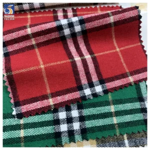 YX1344 New 2026 Classic Khaki Soft Cotton Plaid Skirt Fabric 100% Cotton Soft Yarn Dyed Plaid Brushed Fabric for Shirt