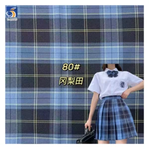 YX121 180gsm High-Quality Yarn-Dyed Checked Plaid Jk Fabrics TR Polyester/Cotton School Shirt Fabric Cheap for Sales