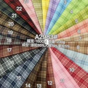 YX1084 180gsm Wholesale 60% Cotton 40% Polyester Stretch Yarn-Dyed Twill Fabric Plaid JK School Uniform Skirts Fabric