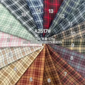 YX1084 180gsm Wholesale 60% Cotton 40% Polyester Stretch Yarn-Dyed Twill Fabric Plaid JK School Uniform Skirts Fabric