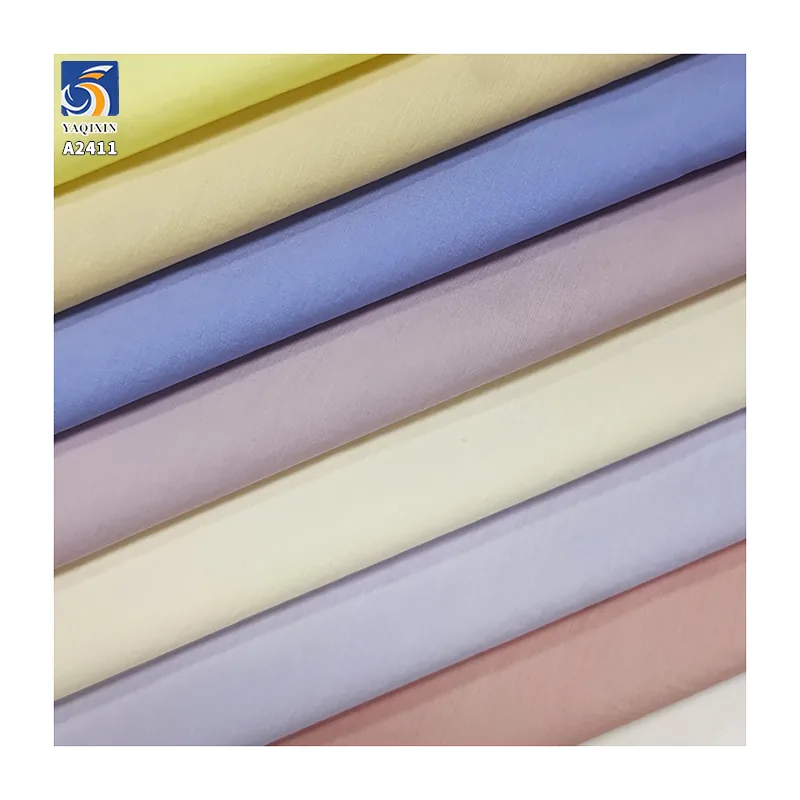 A2411 Summer 60 Count 65% Cotton 35% Nylon Cotton Poplin Plain Weave Fabrics 85gsm High Count Shirt Dress Fabric