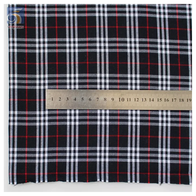 300D Classic Scotland Custom Plaid Check Shirt Fabrics Cotton TC Yarn Dyed Woven Fabric for Shirts Skirts Uniforms