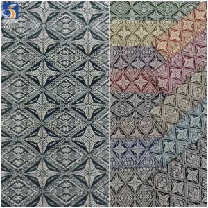 YX1531 Geometric Yarn Dyed Jacquard Fabric 70% Polyester 30% Cotton Woven Material for Dresses and Handbags