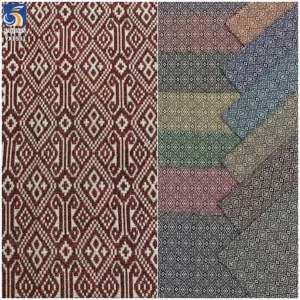 YX1531 Geometric Yarn Dyed Jacquard Fabric 70% Polyester 30% Cotton Woven Material for Dresses and Handbags
