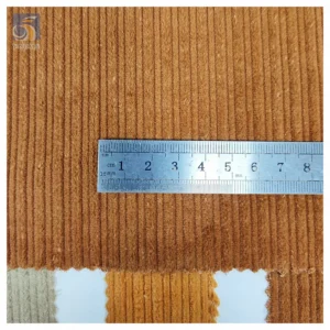YX2358 High Quality 8W Non-Stretch Khaki Thick 100% Polyester Corduroy Fabric for Ladies Jacket Pants