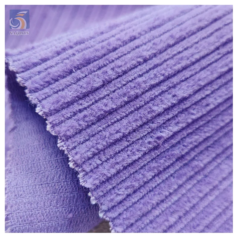 YX2358 High Quality 8W Non-Stretch Khaki Thick 100% Polyester Corduroy Fabric for Ladies Jacket Pants