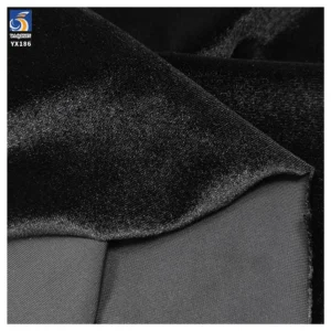 YX186-1 240gsm Black Noble Luxurious Korean Velvet Dresses Fabrics for Woman 2026 New Knit Velvet Stretch Fabric