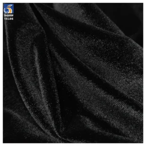 YX186-1 240gsm Black Noble Luxurious Korean Velvet Dresses Fabrics for Woman 2026 New Knit Velvet Stretch Fabric
