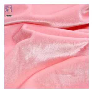 YX186 High Quality 280gsm 92% Polyester 8% Spandex Sunshine Stretch Velvet Fabric Soft Knitted Design Party Dresses Sofas