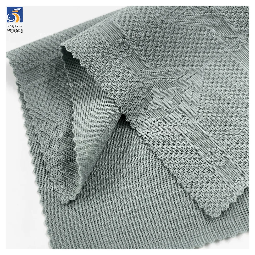 YX1324 175g 78 Nylon 22 Spandex Luxury Fashion Jacquard T Shirts Fabric China Wholesale Stretch Jacquard Knit Fabric for