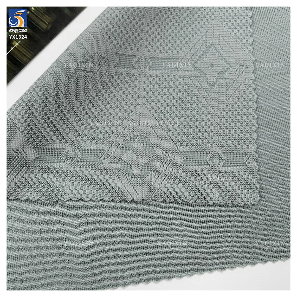 YX1324 175g 78 Nylon 22 Spandex Luxury Fashion Jacquard T Shirts Fabric China Wholesale Stretch Jacquard Knit Fabric for