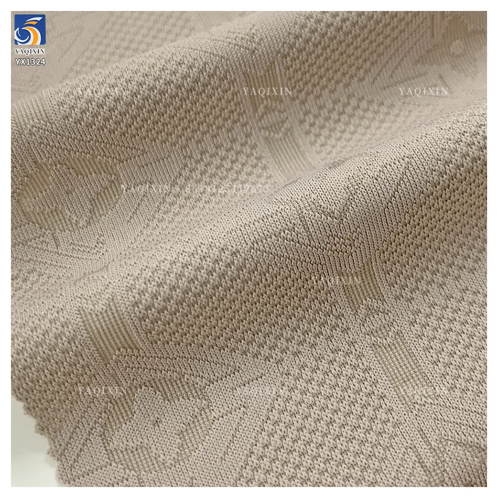 YX1324 175g 78 Nylon 22 Spandex Luxury Fashion Jacquard T Shirts Fabric China Wholesale Stretch Jacquard Knit Fabric for