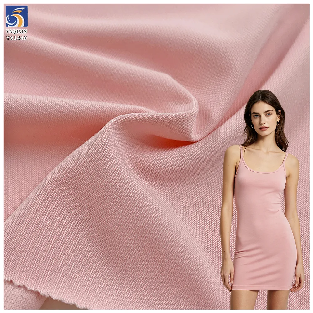 YX1448 200GSM Linen Look 94% Polyester 6% Spandex Knit Jersey Fabric 1KG Approx 2.9M for Wide Leg Pants and Dresses