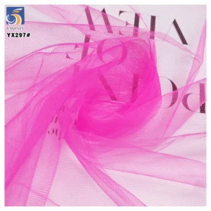 YX297 Thickened Stiffened 12gsm Wholesale  Polyester Single-Thread Knit Mesh Tulle Fabric for Short Skirt