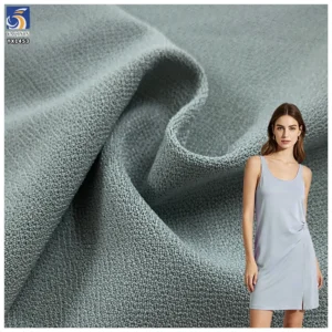 YX1453 Irregular Textured Stretch Knit Fabric 200GSM Polyester Spandex Twisted Slub Material for Dresses and Pants