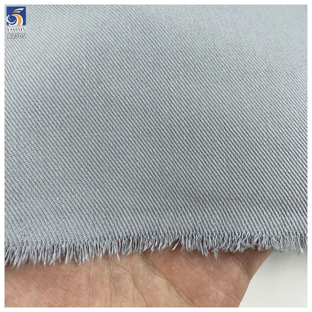 A2505 2026 New 300D 260gsm Thick Washed Jean Denim Look Fabric Cotton Lyocell Polyester Woven Trench Coat Outerwear Fabric