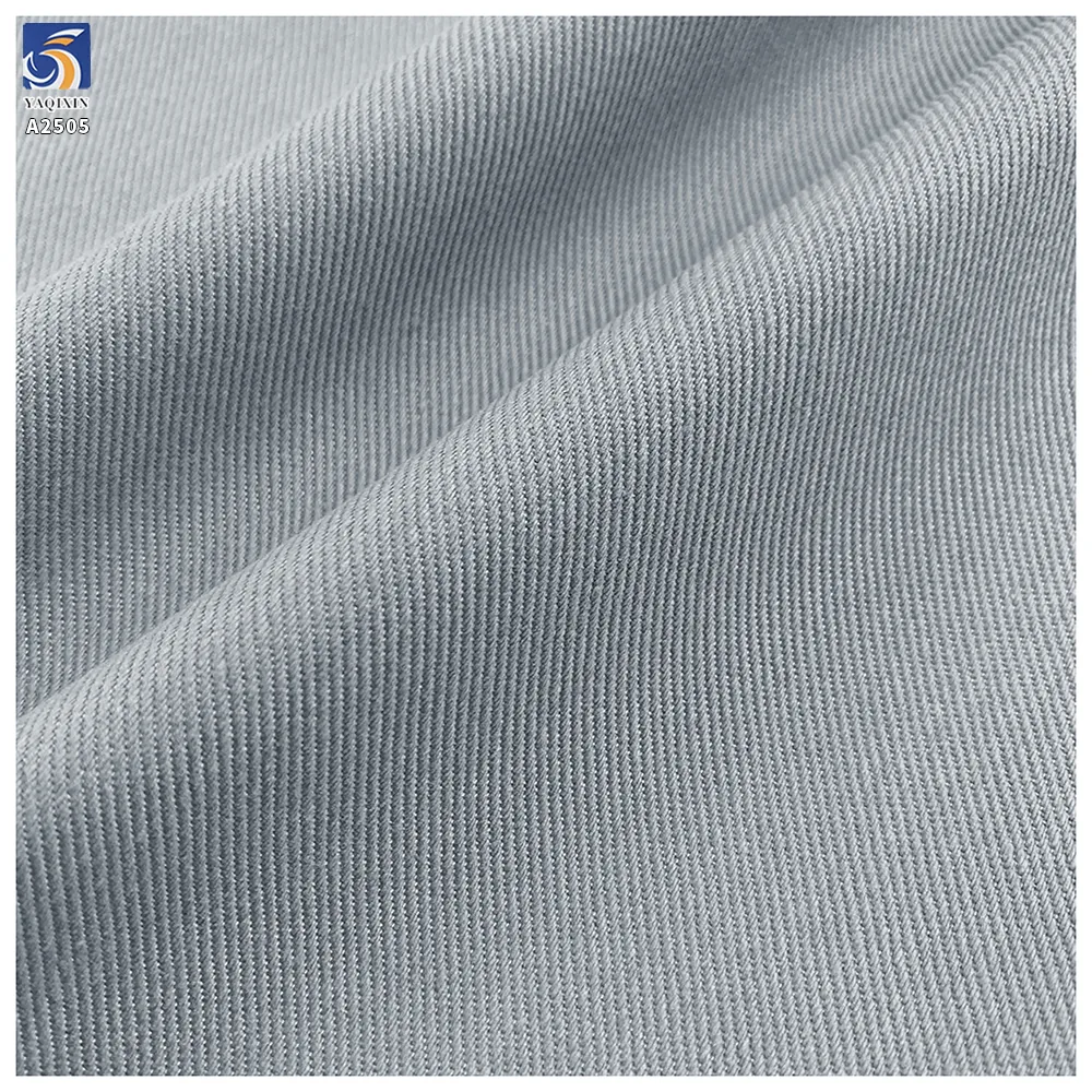 A2505 2026 New 300D 260gsm Thick Washed Jean Denim Look Fabric Cotton Lyocell Polyester Woven Trench Coat Outerwear Fabric