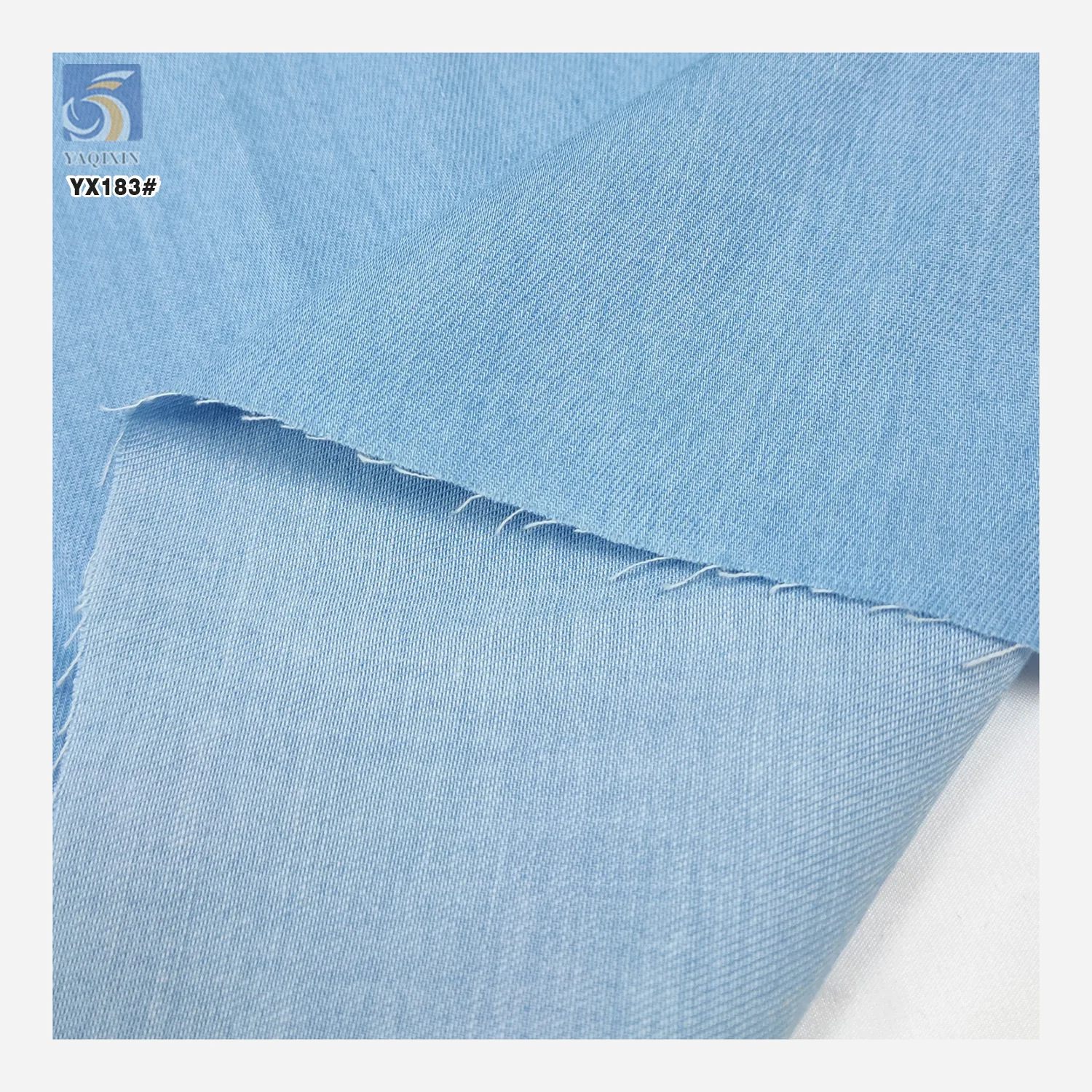 YX183 New Arrival Washed Wholesale Jean Cotton Twill Denim Fabric 150gsm 175CM 100% Cotton Light Denim Fabric