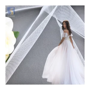YX2731 ACN Flat Roll American Mesh Tulle Fabric for Wedding 3m Width Polyester Pure White Soft Tulle Fabric