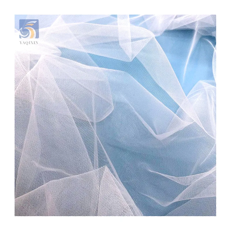 YX2731 ACN Flat Roll American Mesh Tulle Fabric for Wedding 3m Width Polyester Pure White Soft Tulle Fabric