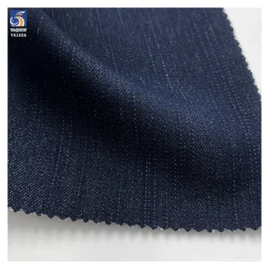 YX1056 21s 360g Dark Indigo Stretch Bamboo Slub Denim Fabric High Quality Rayon Spandex Blend Denim for Jeans Shirt Jacket