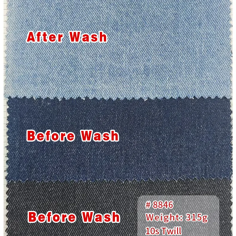 Stock Lot 315gsm Heavyweight Japanese Denim Fabric Shirting Twill 100 Cotton Jean Denim Fabric for Jeans Men