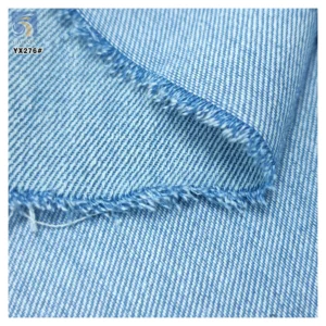 YX276 Light Blue Color Denim Premium 340gsm 100% Cotton Washed 10*10 Thick Denim Fabrics for Clothing