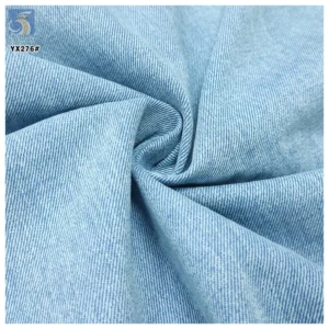 YX276 Light Blue Color Denim Premium 340gsm 100% Cotton Washed 10*10 Thick Denim Fabrics for Clothing