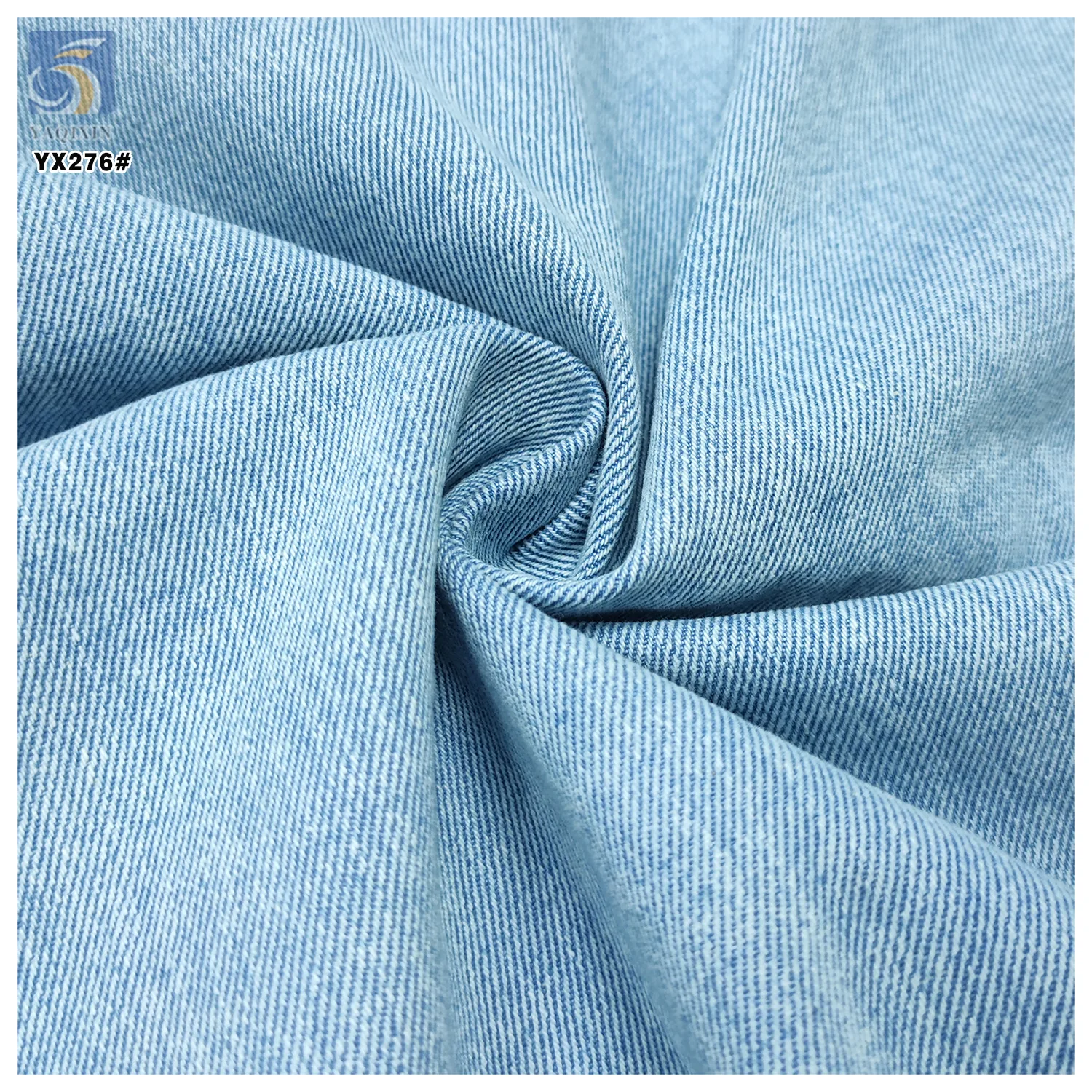 YX276 Light Blue Color Denim Premium 340gsm 100% Cotton Washed 10*10 Thick Denim Fabrics for Clothing