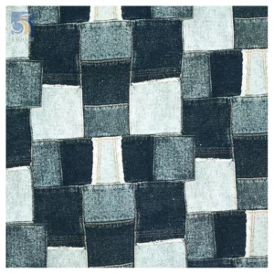 2025 Men's Italian Vintage Distressed Denim Fabric 100% Cotton Digital Printed Plaid Check Denim Fabric