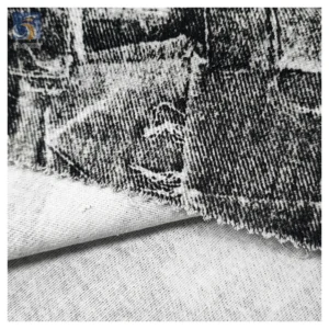 Stock Lot 100 Cotton Dyed Digital Printed Denim Fabric China Designer Distressed Denim Fabric by the Meters