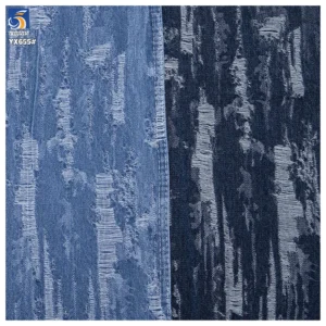 YX655 Fashionable 10*10 Woven 70 Cotton 30 Polyester 10oz Jacquard Washed Denim Fabric for Pants and Bags
