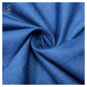 China Factory High Quality Jeans Fabric Dark Blue Lightweight Soft Stretch Thin Denim Fabric for Shirt Dresses