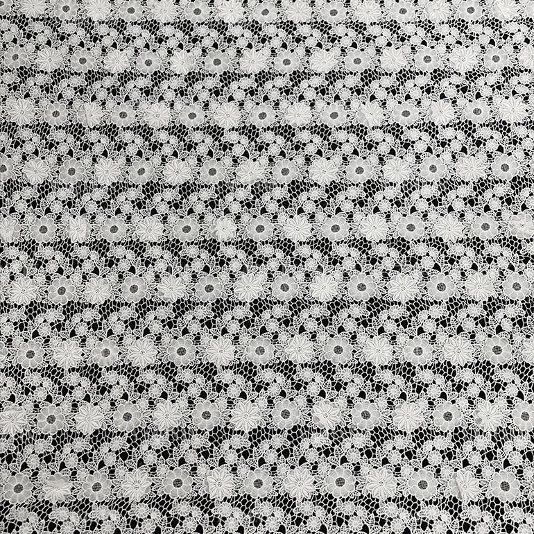 YX1163 2026 Water-Soluble Embroidered Flowers 5 Yards of 3D Lace Fabric White Nigerian Wedding Style African Laces Fabric
