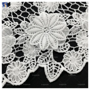 YX1163 2026 Water-Soluble Embroidered Flowers 5 Yards of 3D Lace Fabric White Nigerian Wedding Style African Laces Fabric