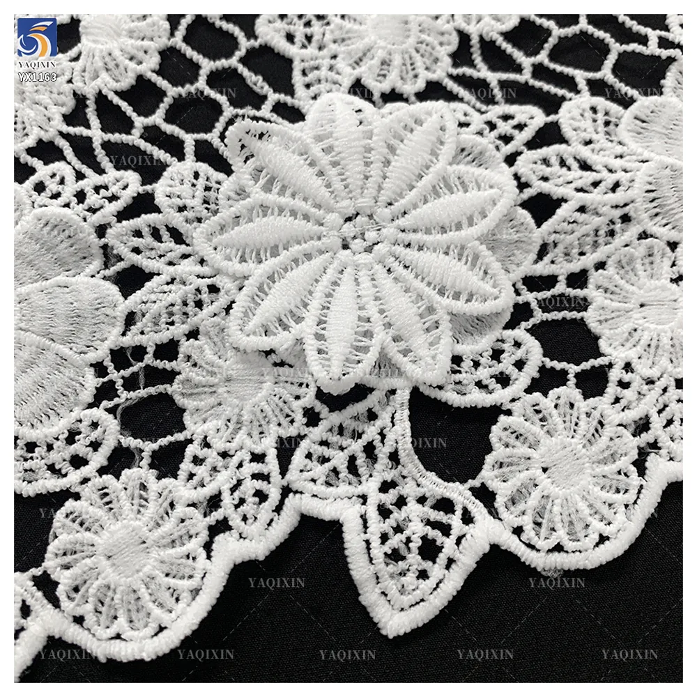 YX1163 2026 Water-Soluble Embroidered Flowers 5 Yards of 3D Lace Fabric White Nigerian Wedding Style African Laces Fabric